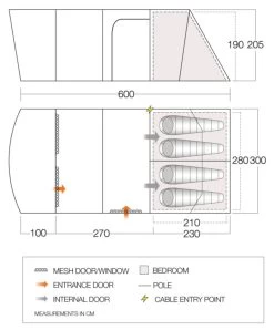 Vango Aether Poled 450XL Tent (2022) 13 Vango Aether Poled 450XL Tent (2022) -Vango aether 450xl floorplan low