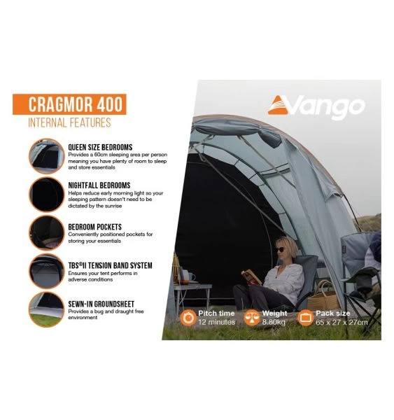 Vango Cragmor 400 (Poled) Tent 2023 6 Vango Cragmor 400 (Poled) Tent 2023 - Image 4