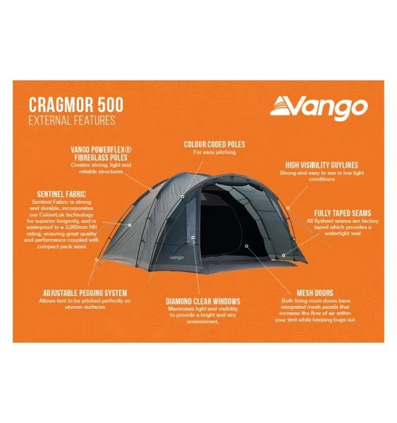 Vango Cragmor 500 (Poled) Tent 2023 5 Vango Cragmor 500 (Poled) Tent 2023 - Image 3