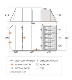 Vango Lismore TC 600XL Poled Tent Package (2023) 6 Vango Lismore TC 600XL Poled Tent Package (2023) -Vango floorplan lismoretc 600xl