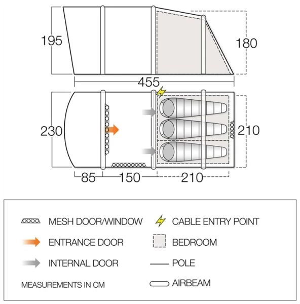 Vango Harris Air 350 Airbeam Tent 2023 4 Vango Harris Air 350 Airbeam Tent 2023 - Image 2