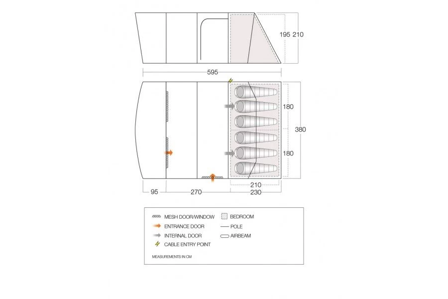 Vango Airbeam Vango Aether Air 600XL Tent (2022) 4 Vango Airbeam Vango Aether Air 600XL Tent (2022) - Image 2