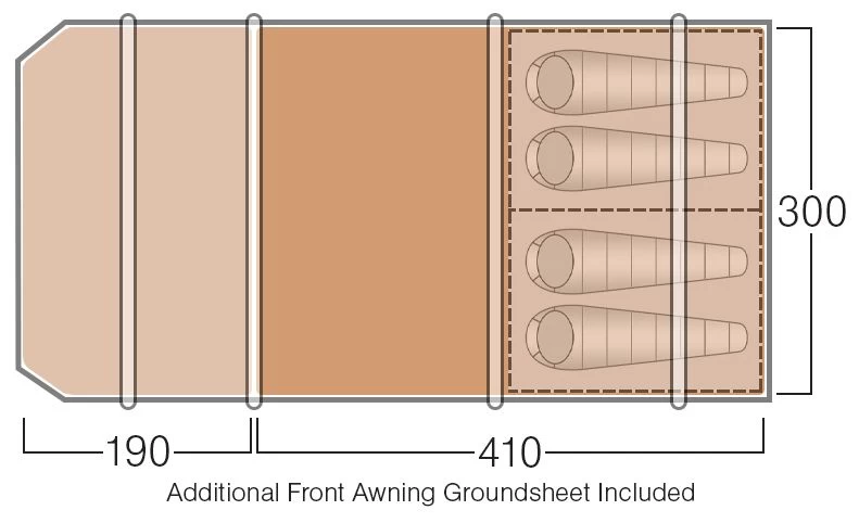 Vango Stargrove / Joro 450 Footprint & Ext Groundsheet - GP109 4 Vango Stargrove / Joro 450 Footprint & Ext Groundsheet - GP109 - Image 2