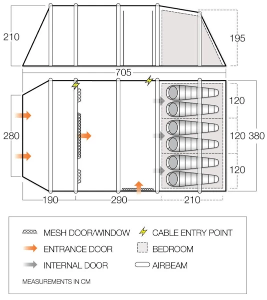 Vango Joro Air 600XL Eco Dura Airbeam Tent 2023 4 Vango Joro Air 600XL Eco Dura Airbeam Tent 2023 - Image 2
