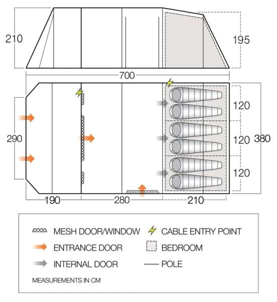 Vango Lismore 600XL (Poled) Tent 2023 (Incl. Footprint) 4 Vango Lismore 600XL (Poled) Tent 2023 (Incl. Footprint) - Image 2