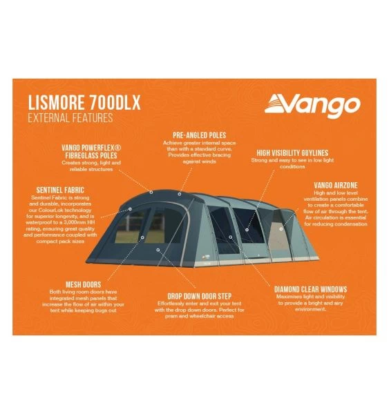 Vango Lismore 700DLX (Poled) Tent 2023 (Incl. Footprint) 5 Vango Lismore 700DLX (Poled) Tent 2023 (Incl. Footprint) - Image 3