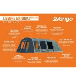 Vango Lismore Air 600XL Airbeam Tent 2023 (Incl. Footprint) 18 Vango Lismore Air 600XL Airbeam Tent 2023 (Incl. Footprint) -Vango lismore air 600xl image 3