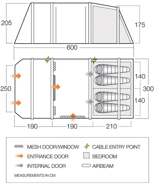 Vango Lismore Air TC 450 Airbeam Tent 2023 (Incl. Footprint) 4 Vango Lismore Air TC 450 Airbeam Tent 2023 (Incl. Footprint) - Image 2