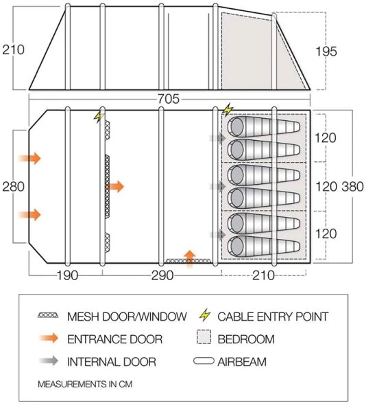Vango Lismore Air TC 600XL Airbeam Tent 2023 (Incl. Footprint) 4 Vango Lismore Air TC 600XL Airbeam Tent 2023 (Incl. Footprint) - Image 2