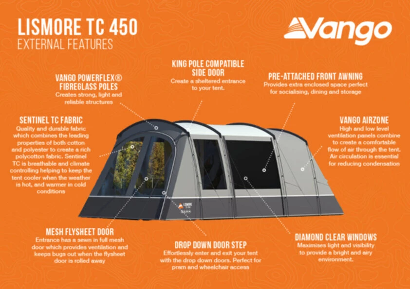 Vango Lismore TC 450 Poled Tent Package (2023) 7 Vango Lismore TC 450 Poled Tent Package (2023) - Image 5