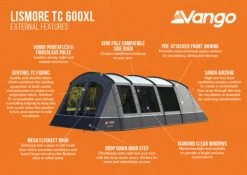 Vango Lismore TC 600XL Poled Tent Package (2023) 7 Vango Lismore TC 600XL Poled Tent Package (2023) -Vango lismore tc 600xl infographic