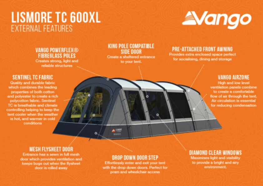Vango Lismore TC 600XL Poled Tent Package (2023) 4 Vango Lismore TC 600XL Poled Tent Package (2023) - Image 3