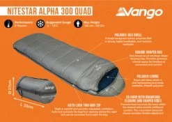 Vango Nitestar Alpha 300 Quad Sleeping Bag (FOG) 10 Vango Nitestar Alpha 300 Quad Sleeping Bag (FOG) -Vango nitestar 300 infographic