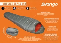 Vango Nitestar Alpha 350 Sleeping Bag (Fog) 15 Vango Nitestar Alpha 350 Sleeping Bag (Fog) -Vango nitestar 350 infographic