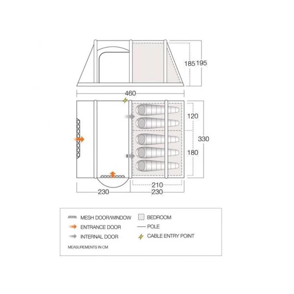 Vango Osiris Air 500 Airbeam Tent 2022 4 Vango Osiris Air 500 Airbeam Tent 2022 - Image 2
