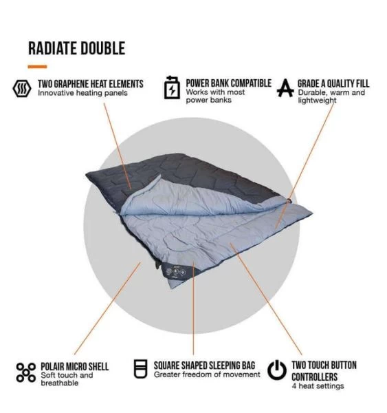 Vango Radiate Sleeping Bag (with Built-in Heater) - Double 5 Vango Radiate Sleeping Bag (with Built-in Heater) - Double - Image 3