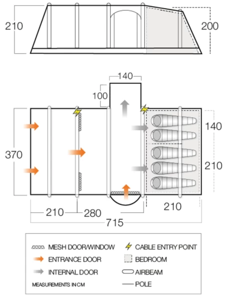 Vango Rome II Air 550XL Airbeam Tent 2023 (Incl. Footprint) 4 Vango Rome II Air 550XL Airbeam Tent 2023 (Incl. Footprint) - Image 2
