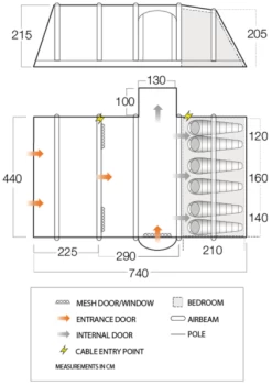 Vango Rome II Air 650XL Airbeam Tent 2023 (Incl. Footprint) 10 Vango Rome II Air 650XL Airbeam Tent 2023 (Incl. Footprint) -Vango rome ii air 650xl dimensions image
