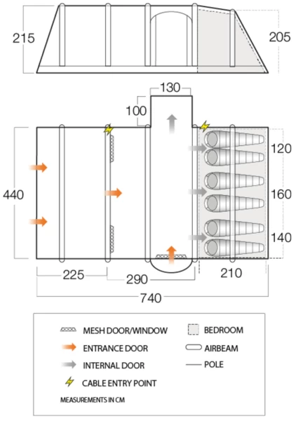 Vango Rome II Air 650XL Airbeam Tent 2023 (Incl. Footprint) 4 Vango Rome II Air 650XL Airbeam Tent 2023 (Incl. Footprint) - Image 2