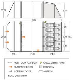 Vango -Vango stargrove ii air tc 600 dimensions image