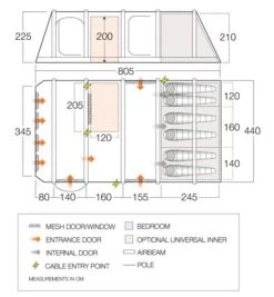 Vango Airbeam Vango Anantara IV TC 650xl Air Tent (2023) -Vango vango 2021 airbeam si pro floorplan anantara iii air tc 650xl 1