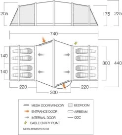 Vango Airbeam Vango Vesta Air 850xl Tent (2023) Bundle -Vango vango 2022 tents floorplan vesta air 850xl