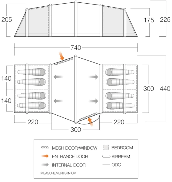 Vango Vesta Air 850XL Airbeam Tent 2023 4 Vango Vesta Air 850XL Airbeam Tent 2023 - Image 2